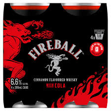 Fireball Cinnamon Whisky & Cola 6.6% Cans 355mL 4 Pack – The Loose ...