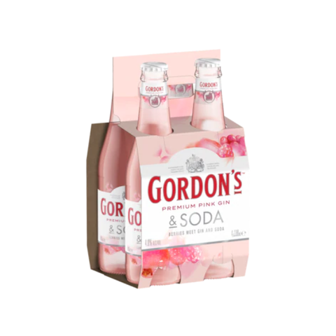Gordons Pink Gin & Soda 330ml 4pack