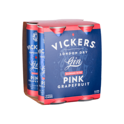 Vickers Gin Pink Grapefruit 250ml 4pack